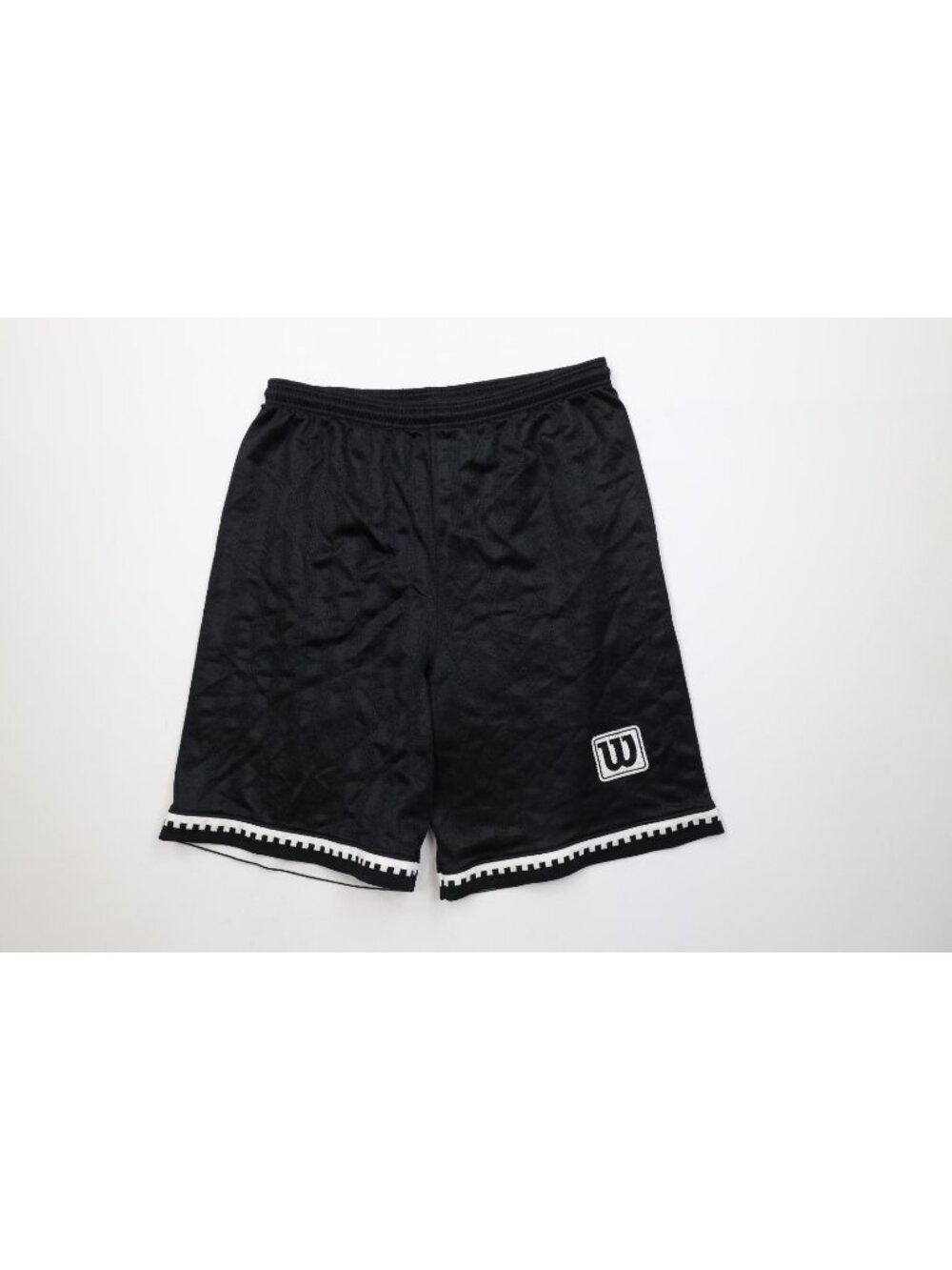 Vintage 90s Wilson Mens XL Vented Striped Above Knee Shorts Black Polyester